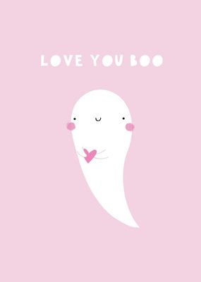 Cute Ghost Love You Boo Valentine's Day Card