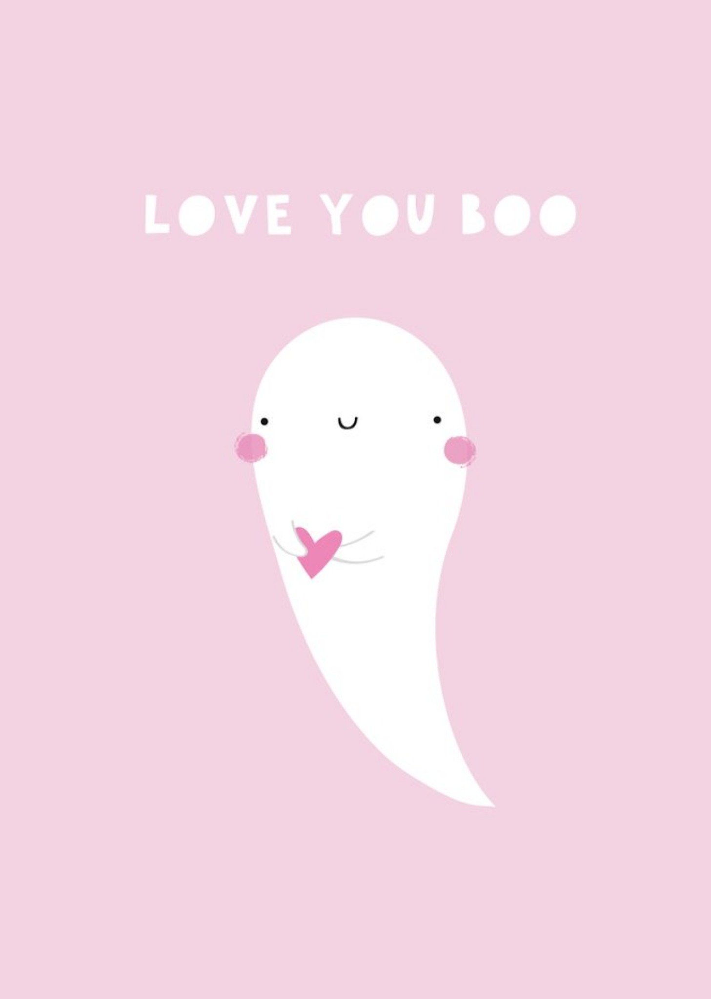 Cute Ghost Love You Boo Valentine's Day Card Ecard