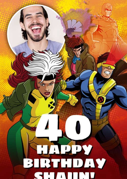 Marvel Xmen Happy Birthday Photo Upload Card