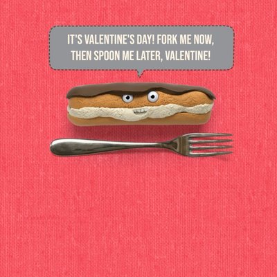Spoon Me Later Funny Personalised Happy Valentine's Day Card