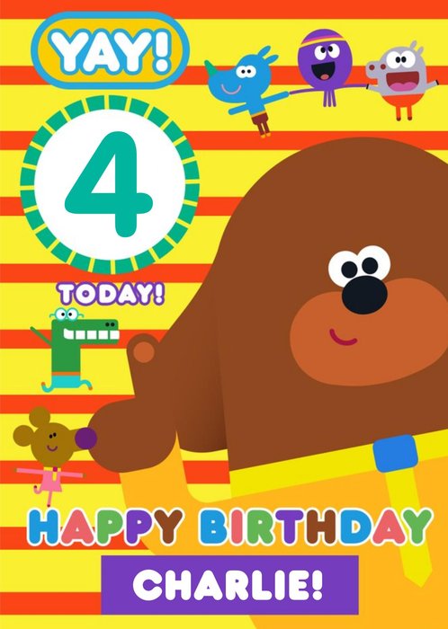 Hey Duggee Kids 4 today Birthday card