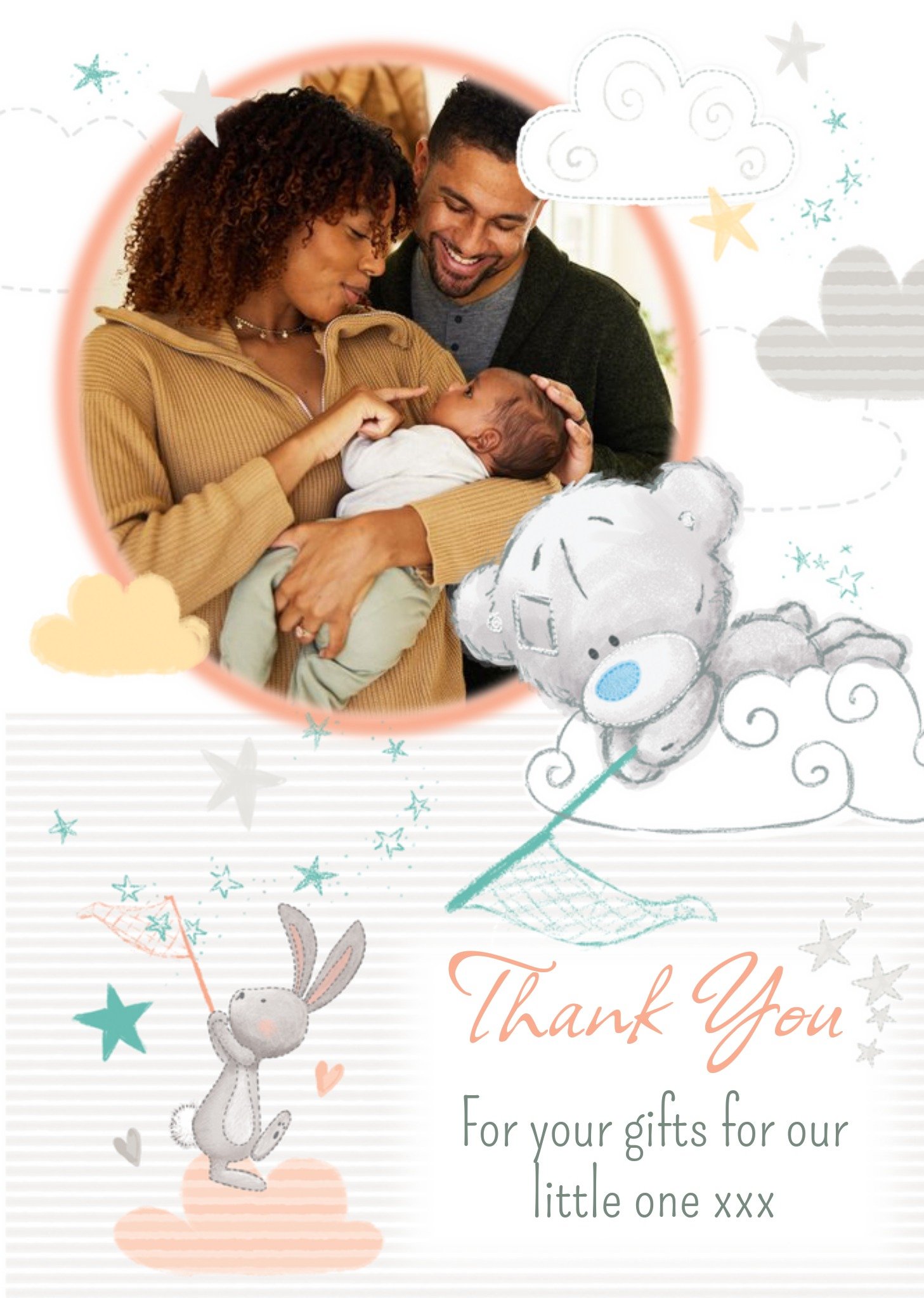 Tiny Tatty Teddy Tatty Teddy Thank You For Our New Baby Gifts Card, Large