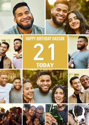 Multiple Photo Upload Happy 21st Birthday Card