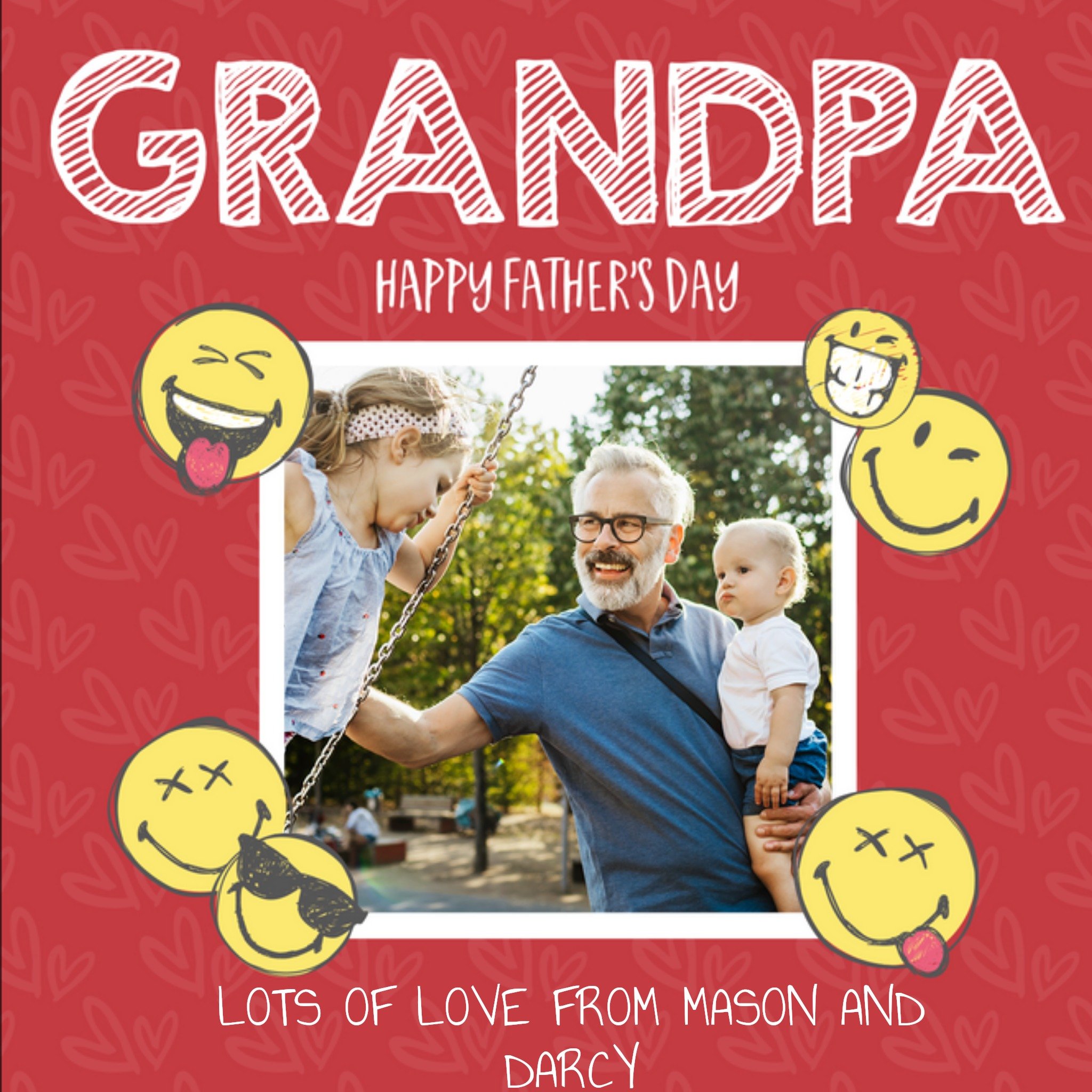 Grandpa Happy Fathers Day Card, Square