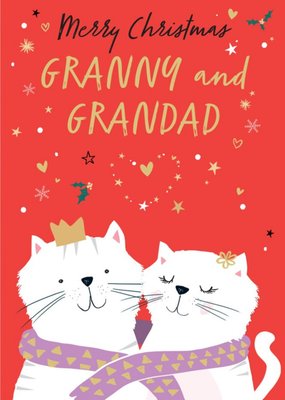 Merry Christmas Granny and Grandad Cats Card