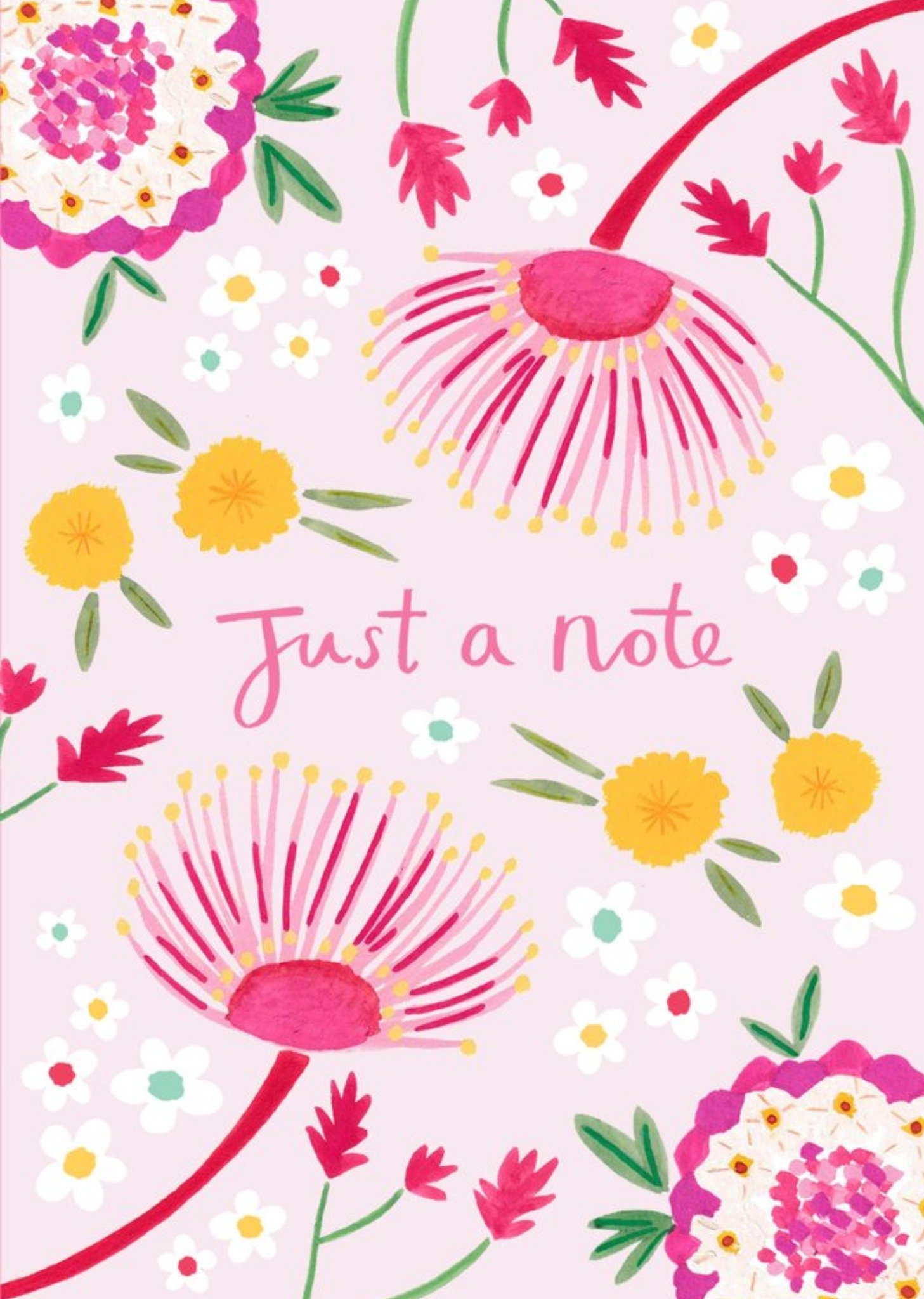 Stella Isaac Illustration Floral Just A Note Card Ecard