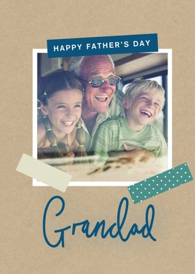 Modern Scrapbook Grandad Photo Upload Father's Day Card