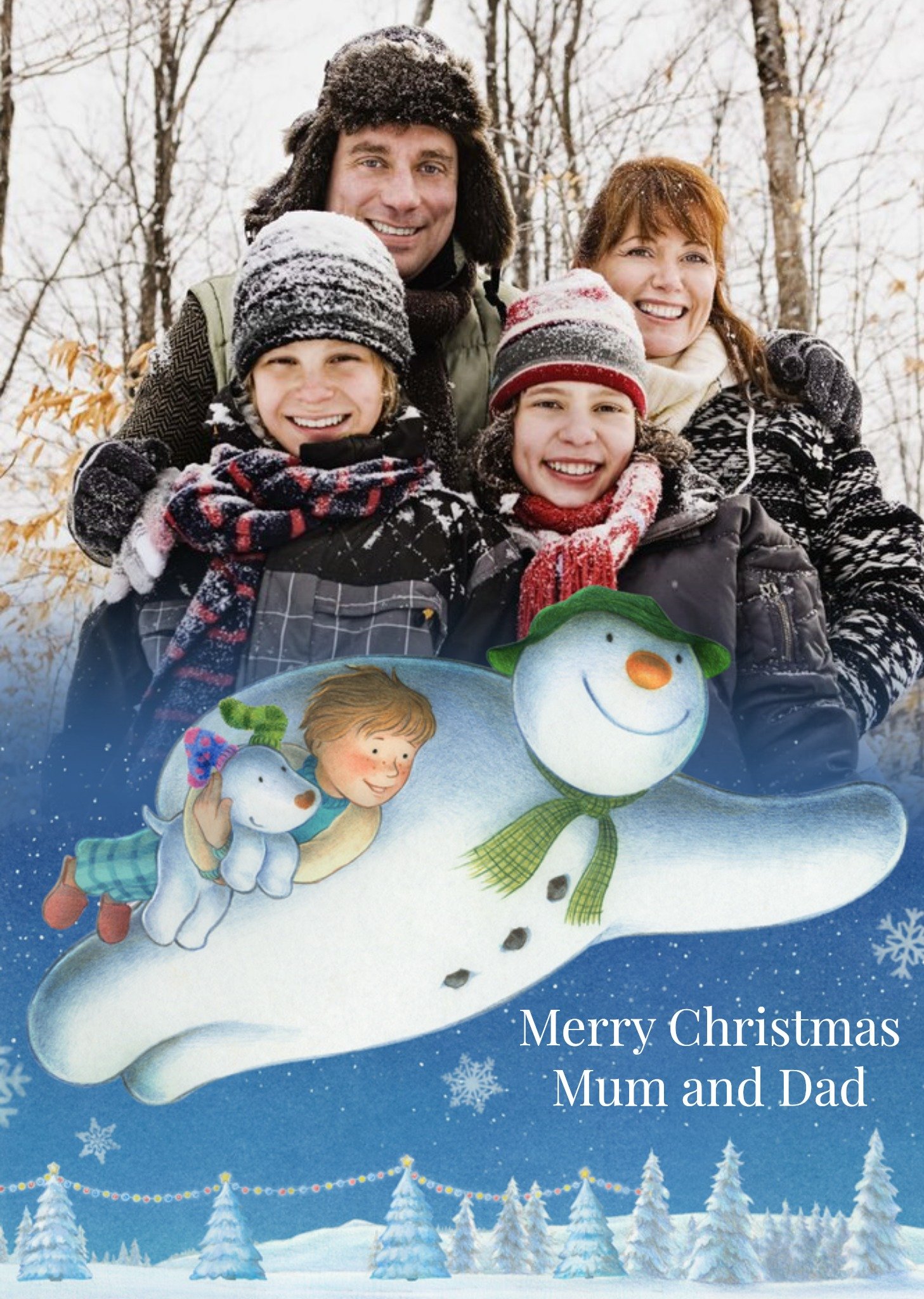 The Snowman Merry Christmas Mum And Dad Photo Card Ecard