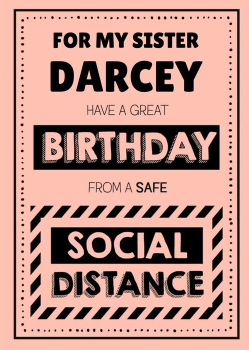 Jam and Toast Sister Safe Social Distancing Birthday Card