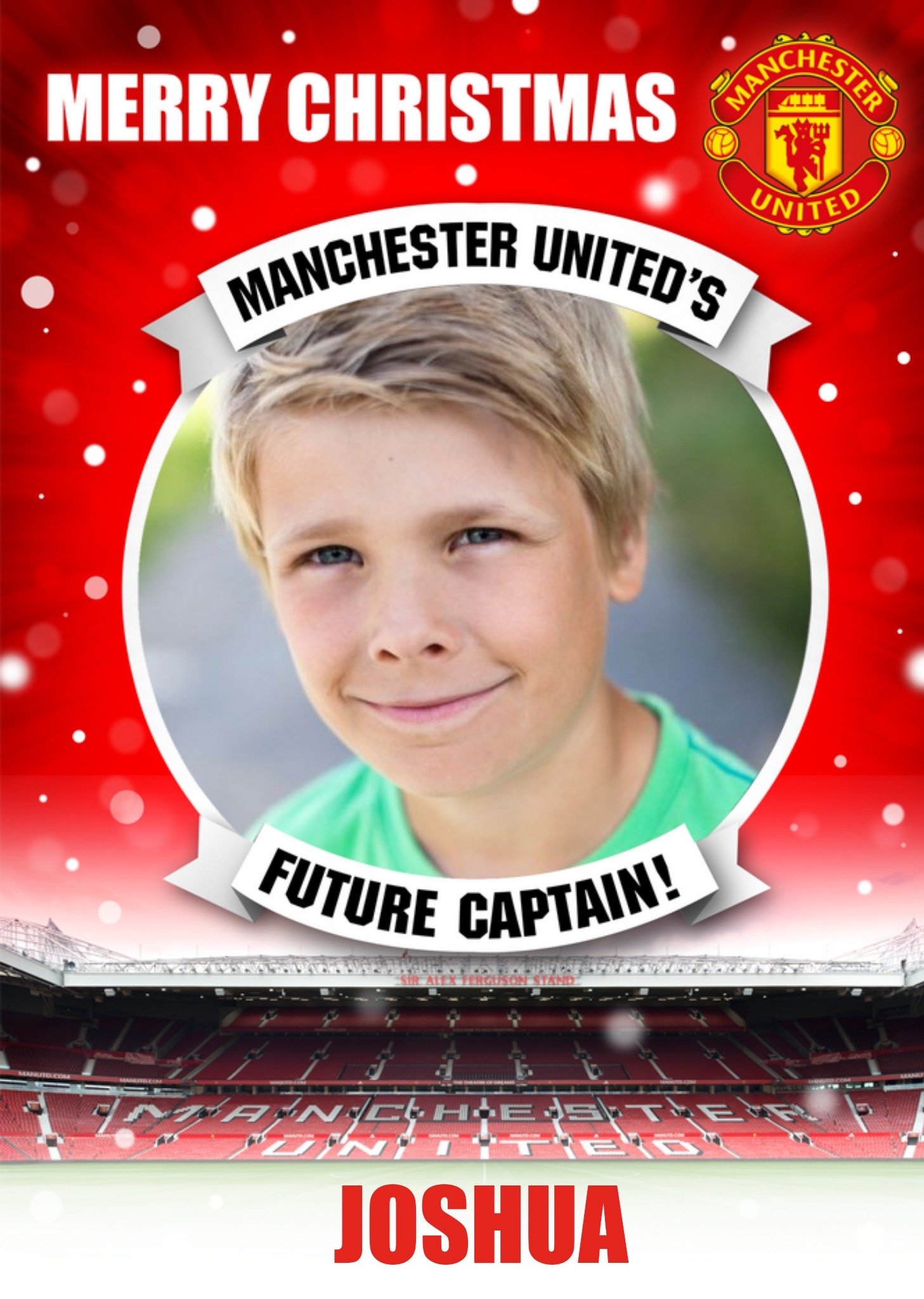 Manchester United Future Captain Photo Upload Christmas Card Ecard