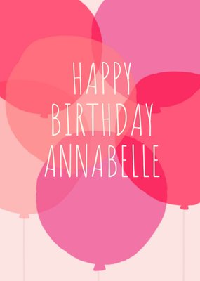 Simple Abstract Pink Balloons Personalised Birthday Card