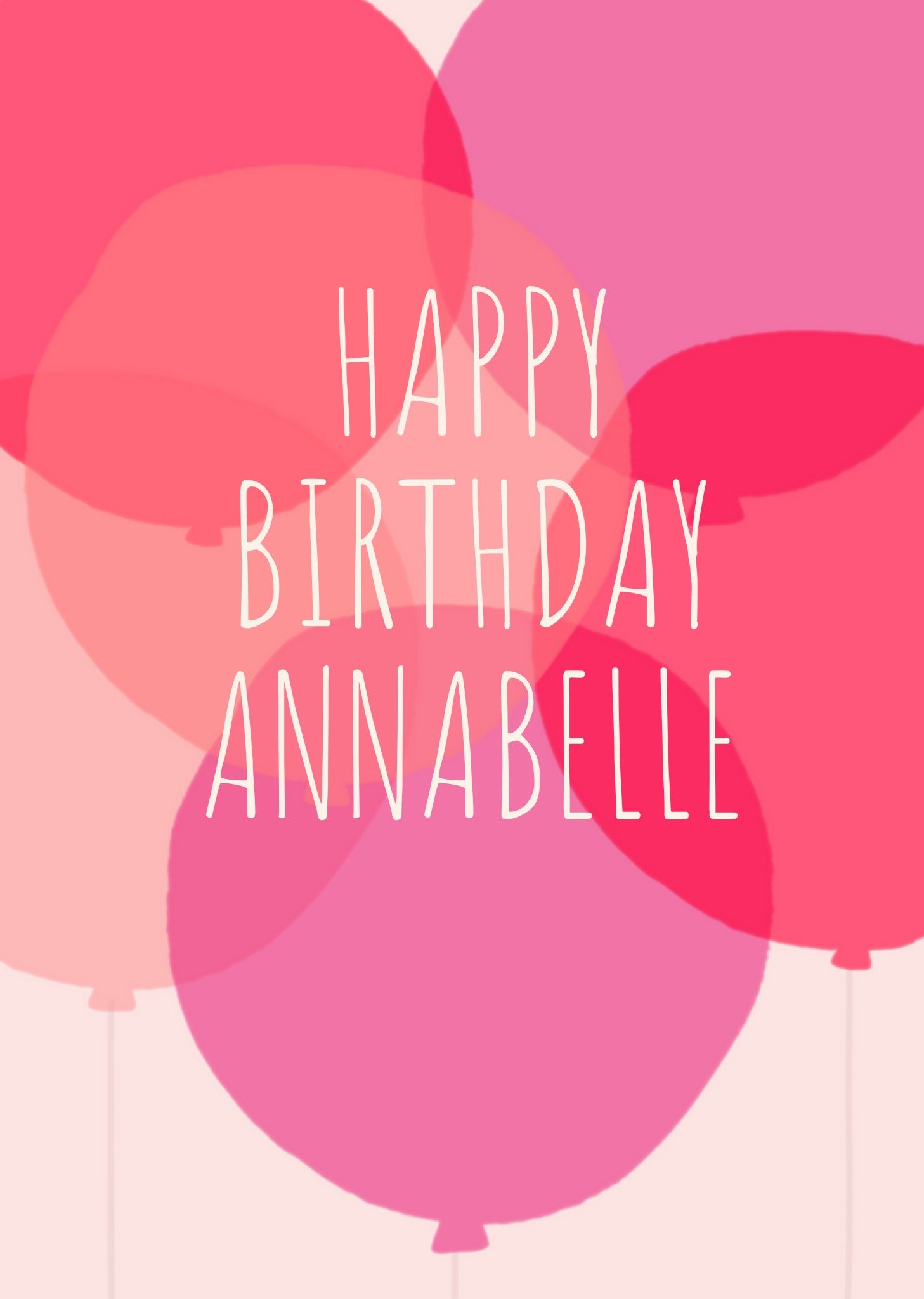 Moonpig Simple Abstract Pink Balloons Personalised Birthday Card Ecard