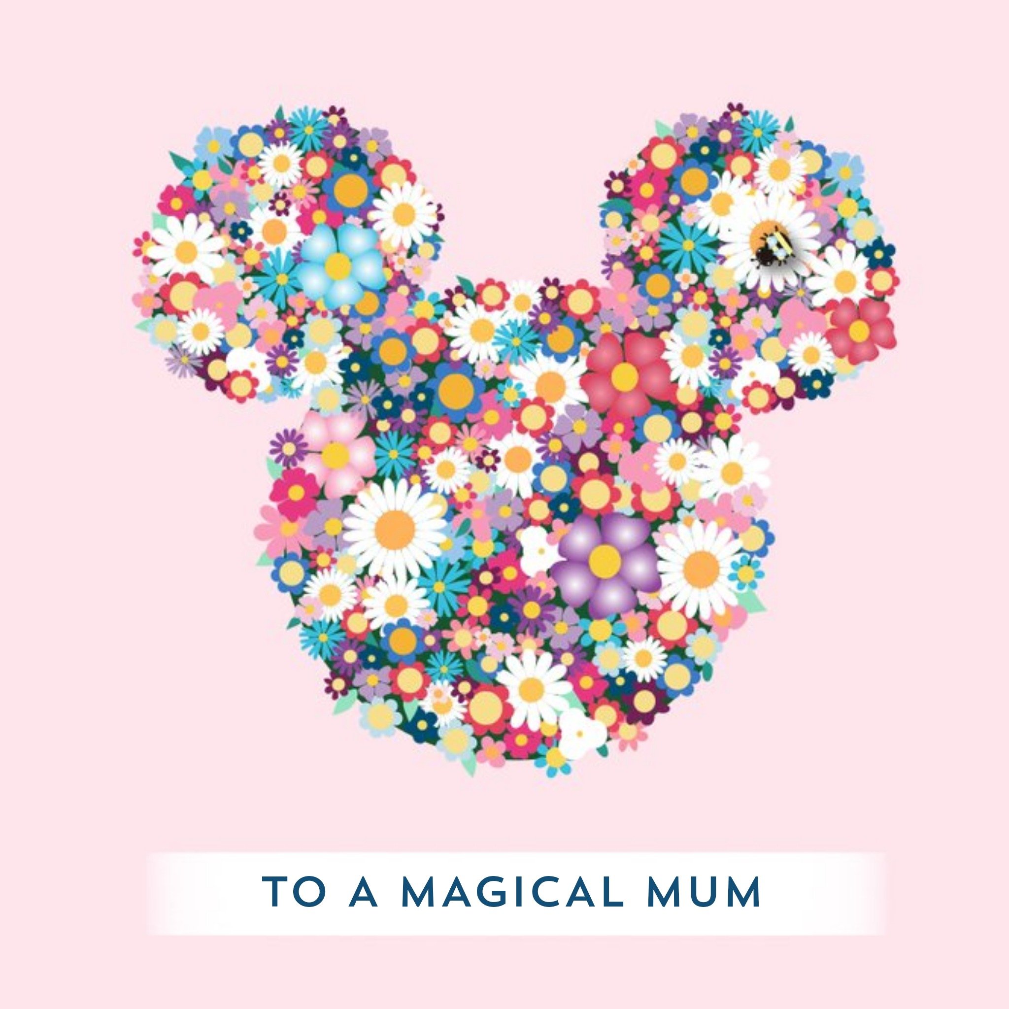 Mickey Mouse Disney Minnie Mouse Bright Flowers To A Magical Mum Mother's Day Card, Square