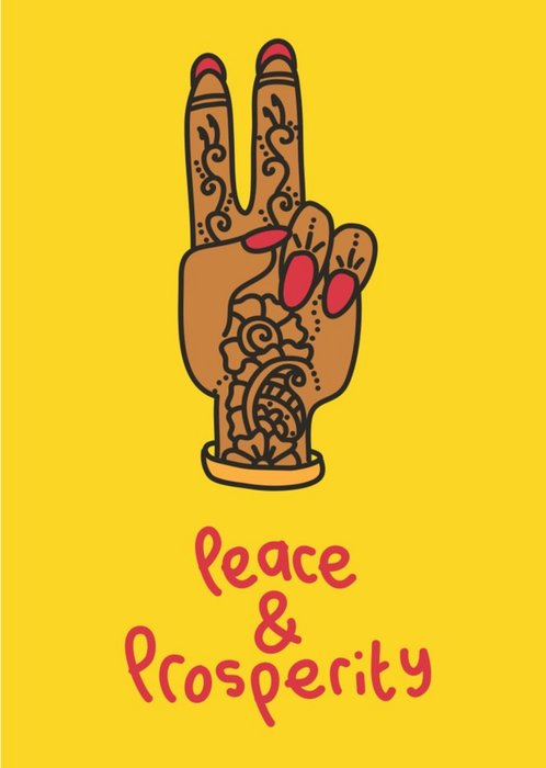 Peace and Prosperity Hand Diwali Card