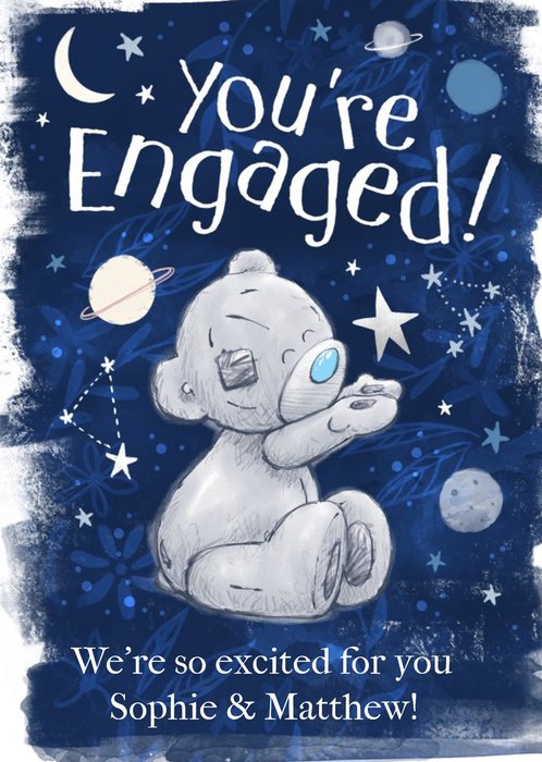Tatty Teddy Space You're Engaged Card