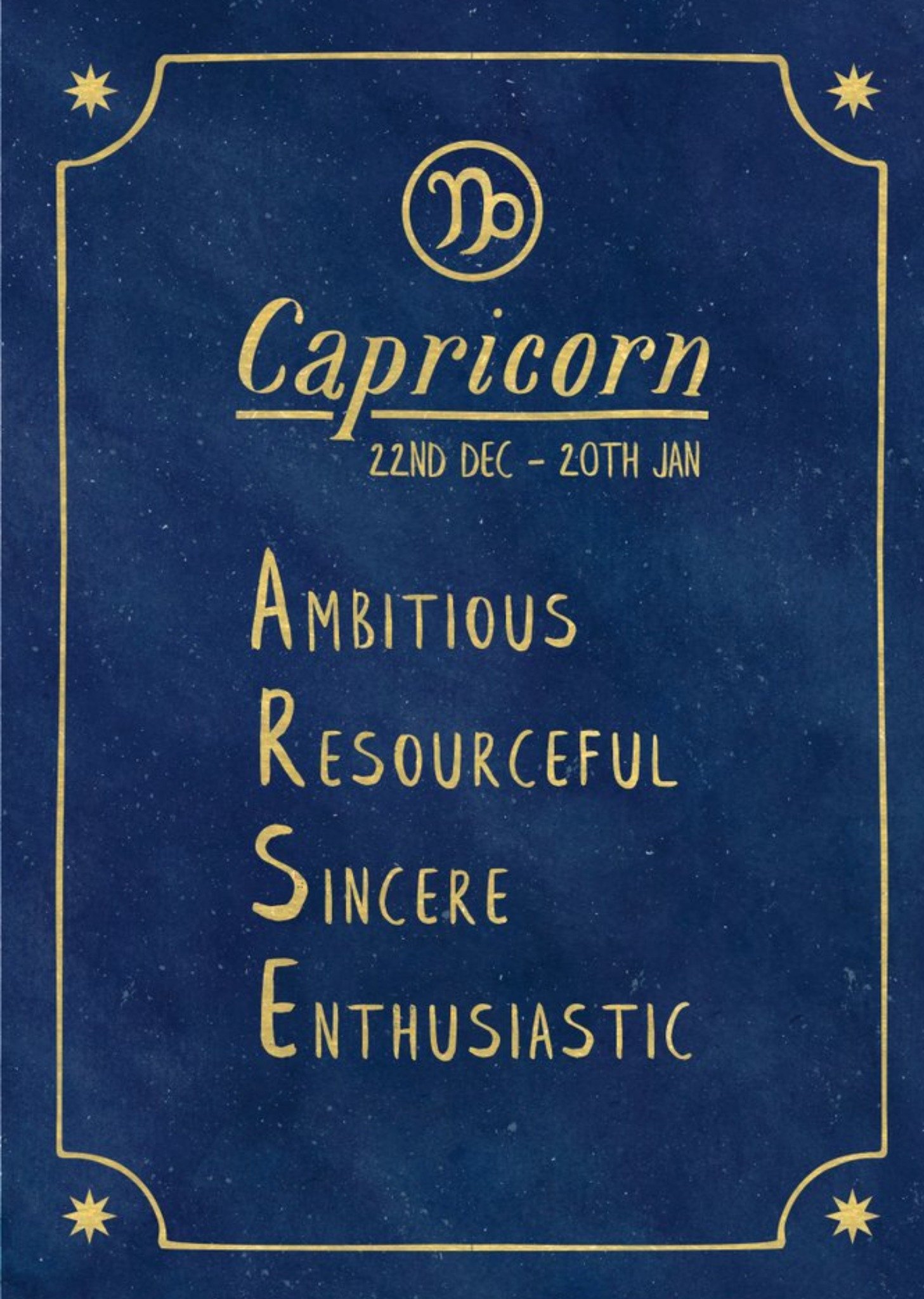 Moonpig Funny Rude Horoscope Birthday Card - Capricorn, Large