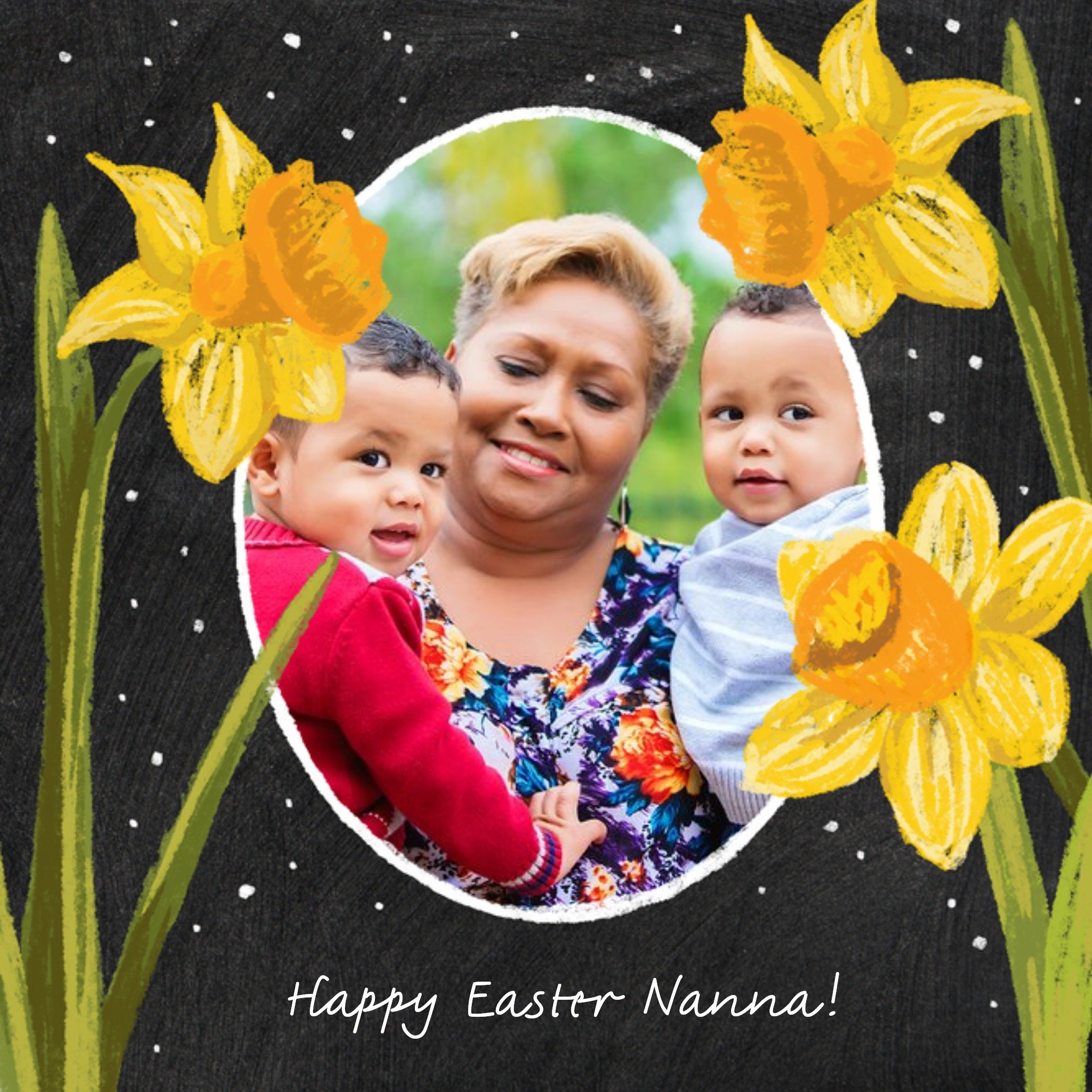 Moonpig Photo Upload Happy Easter Nanna Card, Large
