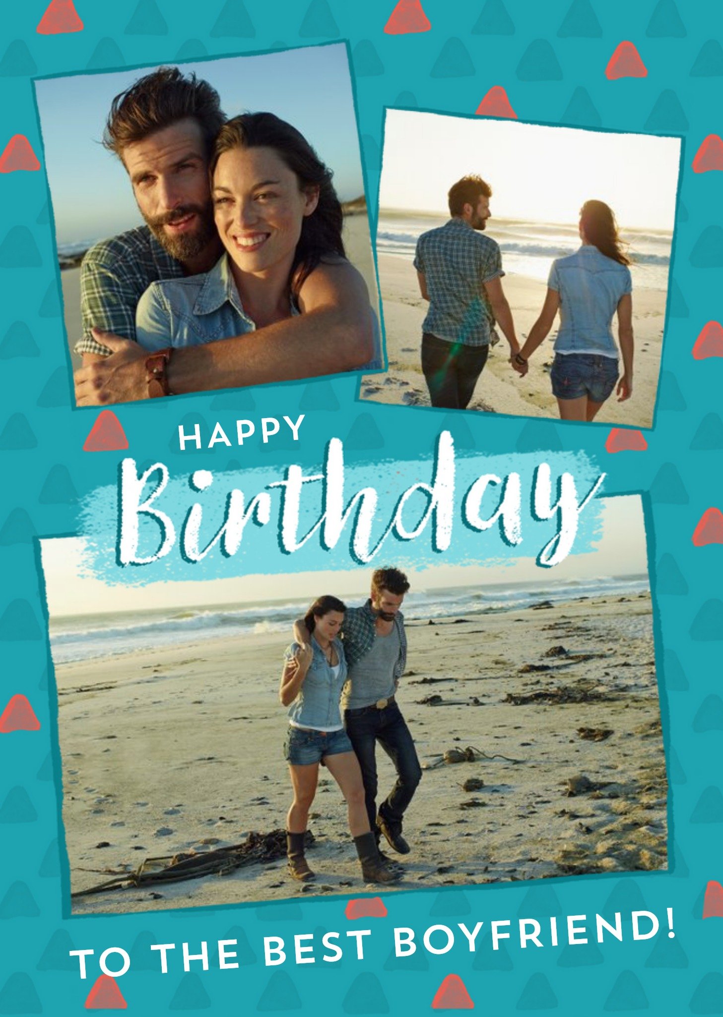 Triangle Pattern Design Happy Birthday Tothe Best Boyfriend Photo Upload Card Ecard