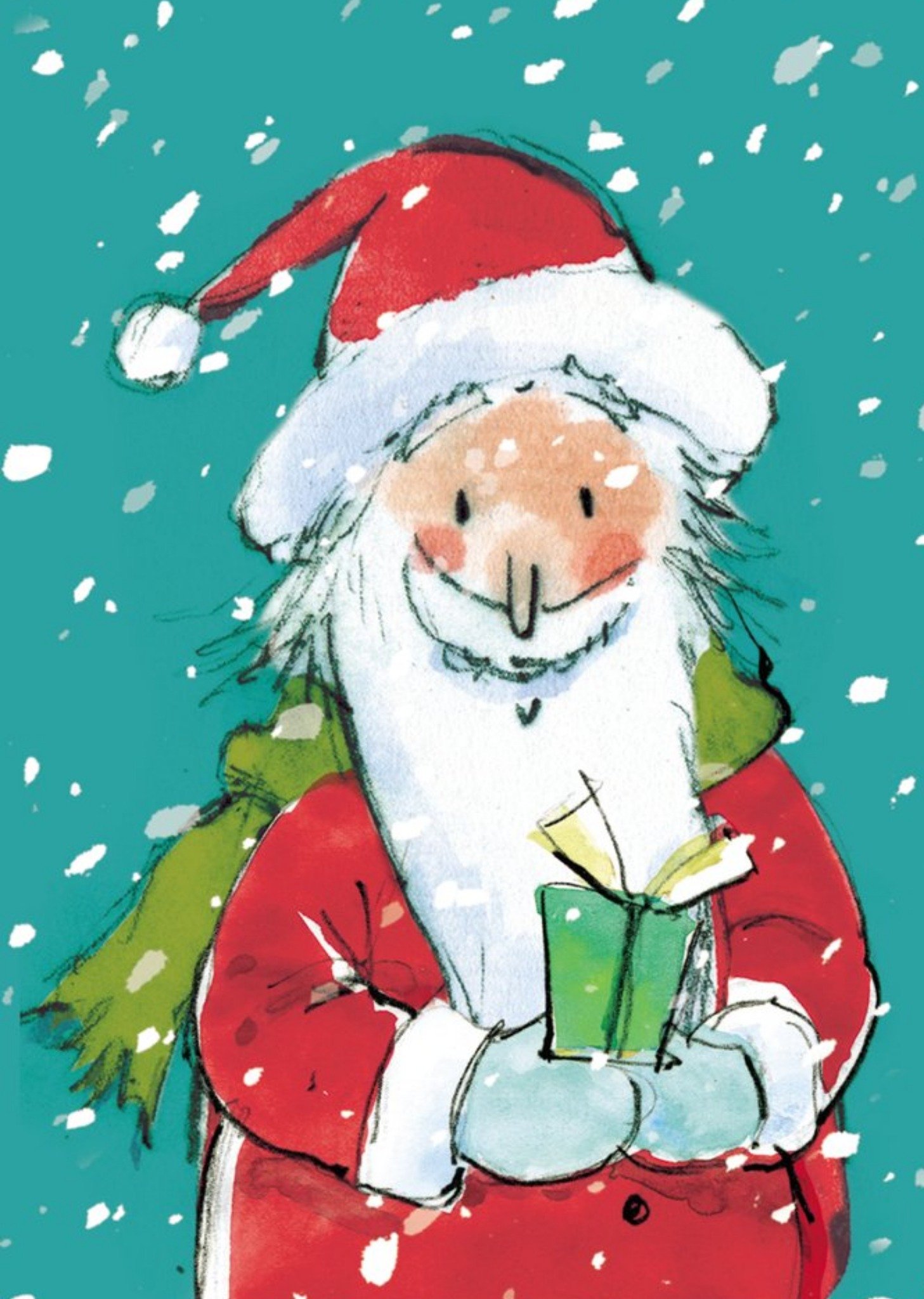 Moonpig Santa In The Snowfall Personalised Happy Christmas Card Ecard
