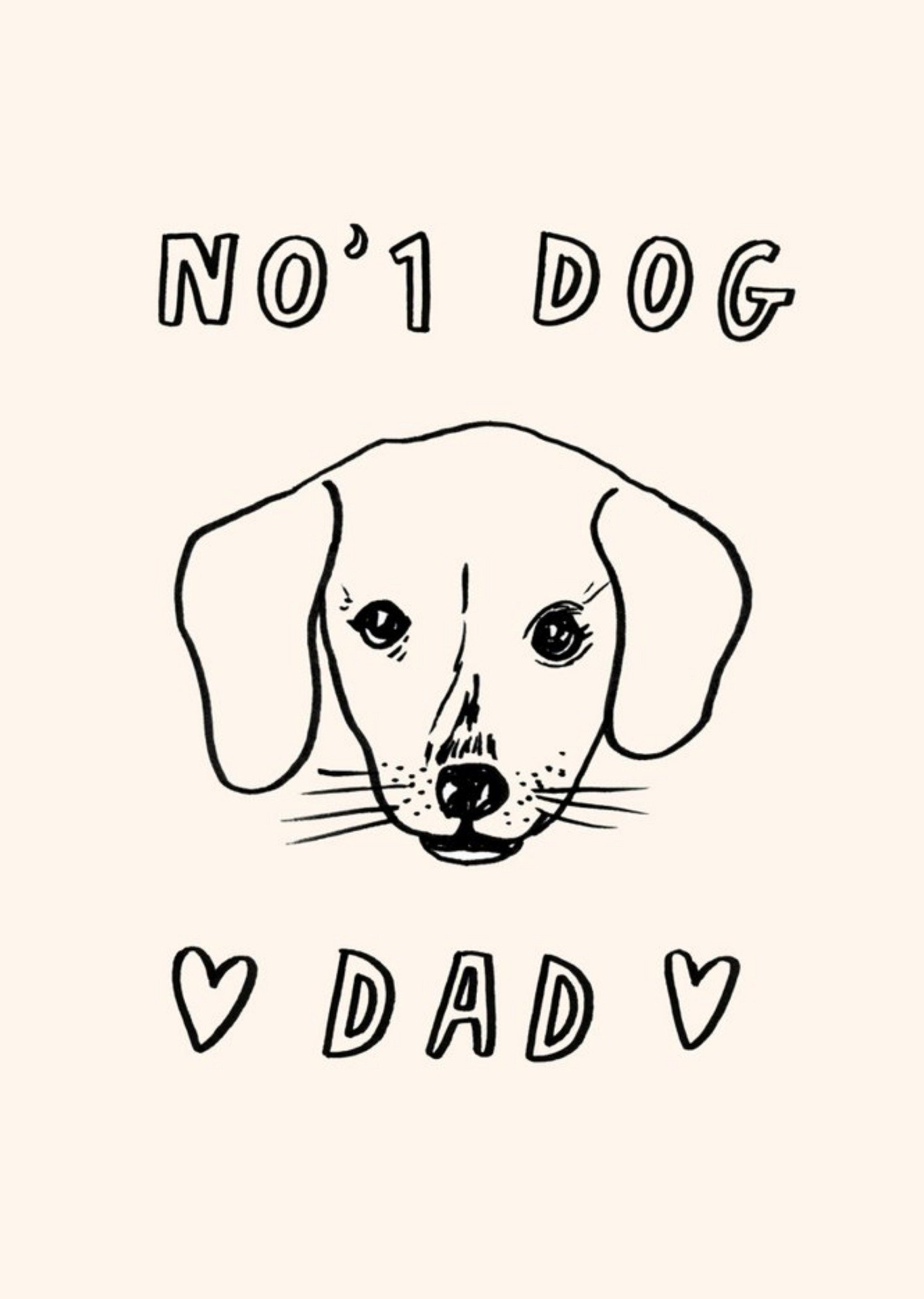 Jolly Awesome No 1 Dog Dad Father's Day Card, Large