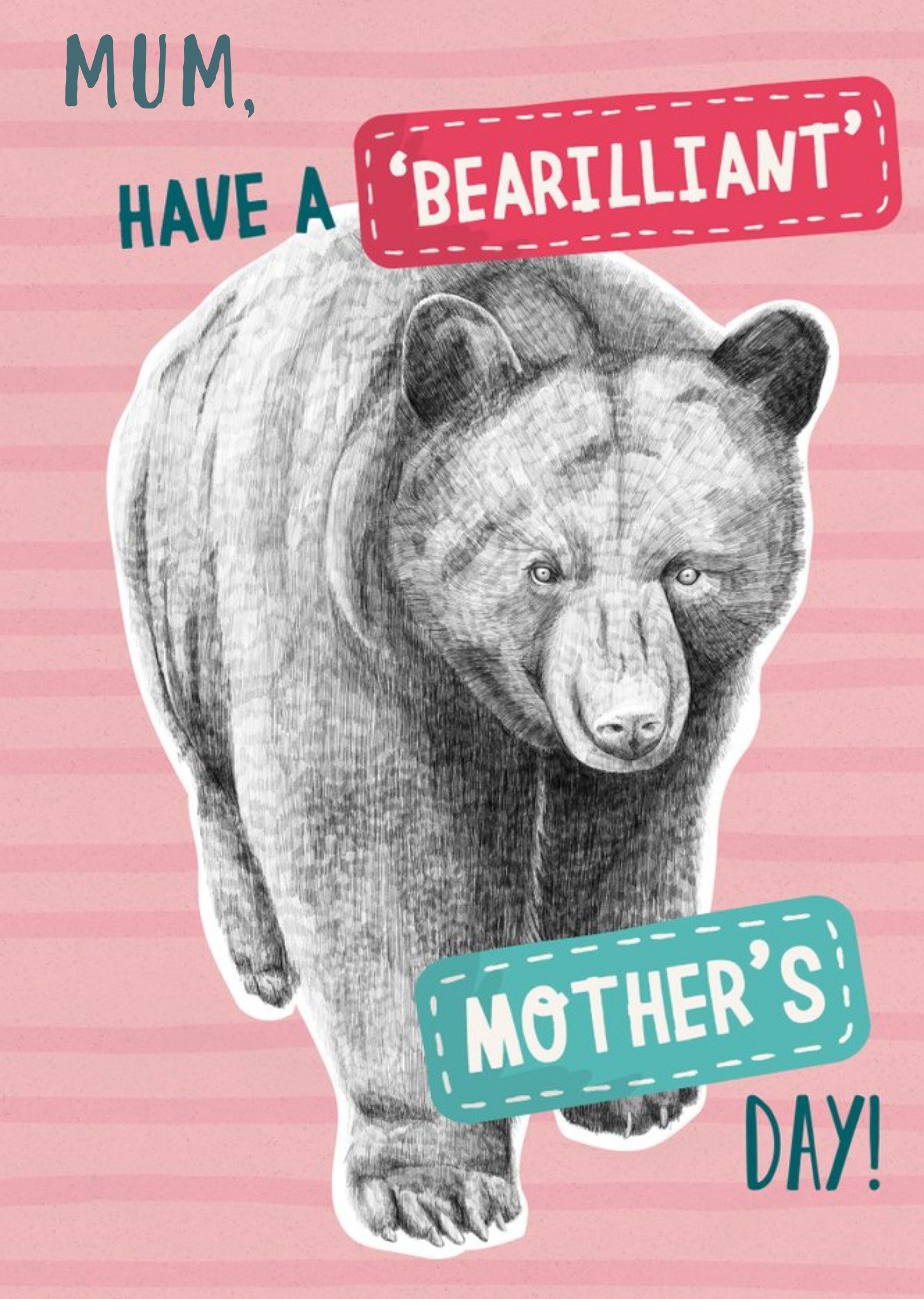 The Natural History Museum Mother's Day Card - Mum - Bear, Large