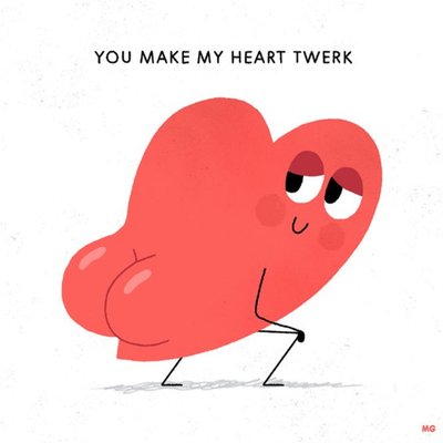 Cute Cartoon You Make My Heart So Pumped Card