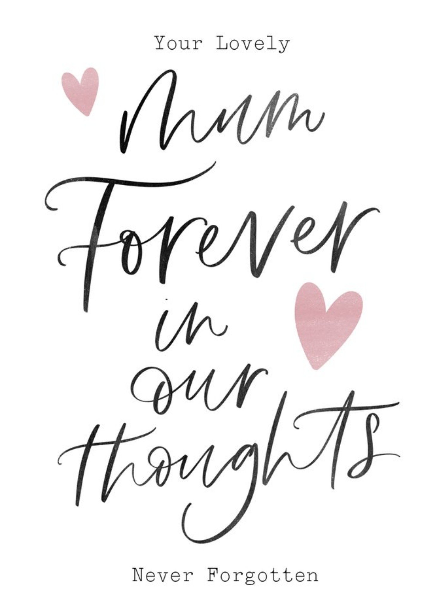 Moonpig Modern Typographic Forever In Our Thoughts Sympathy Card Ecard