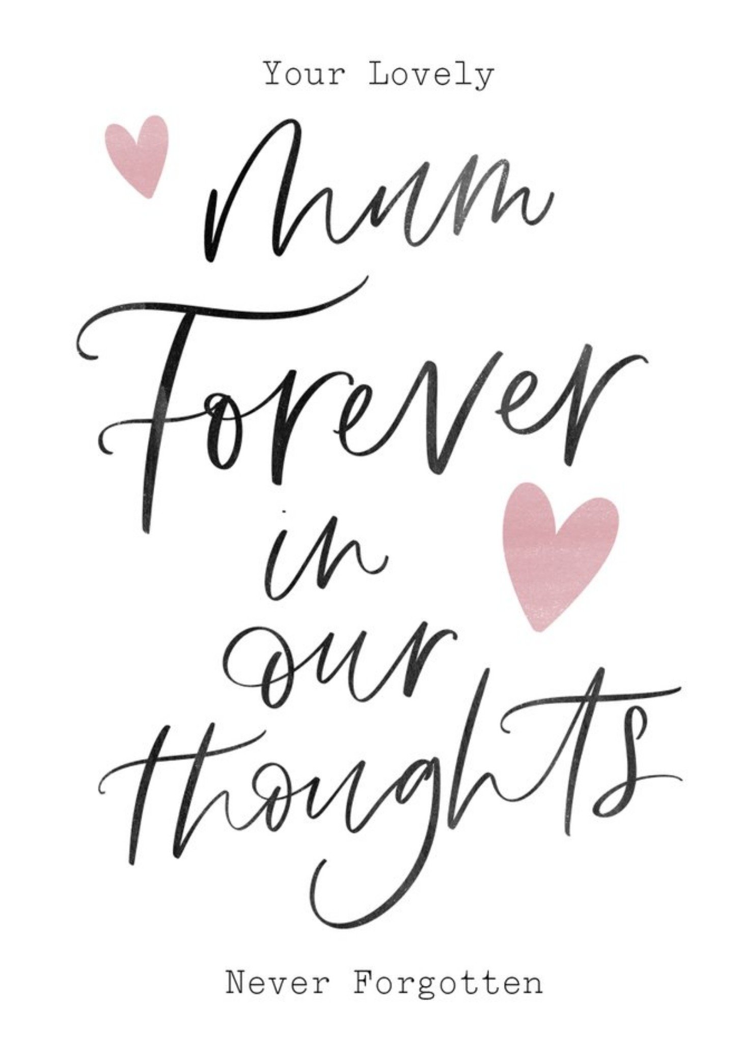 Modern Typographic Forever In Our Thoughts Sympathy Card Ecard