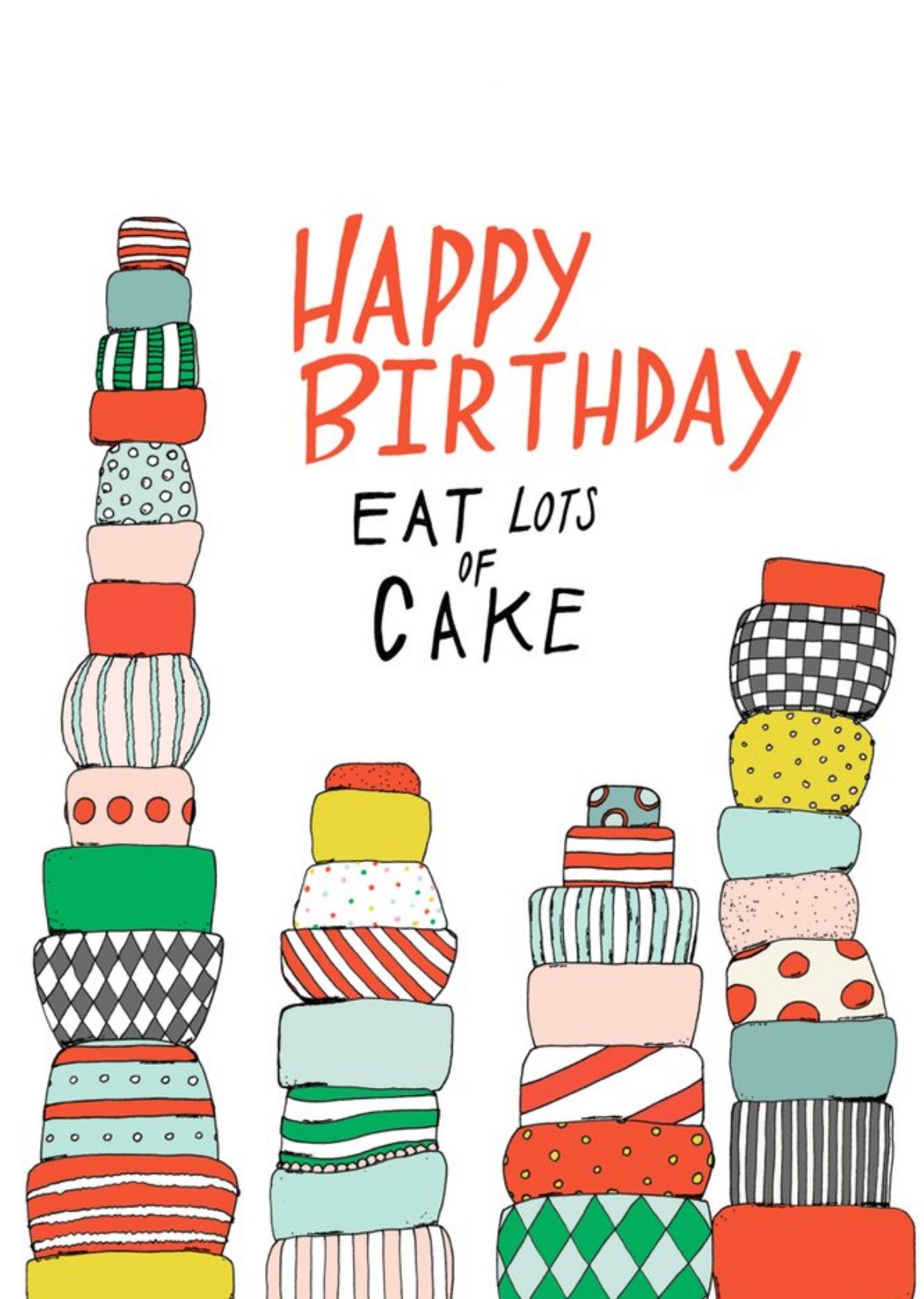 Moonpig Eat Lots Of Cake Happy Birthday Card, Large