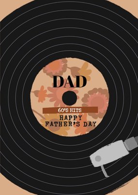 60s Hits Vinyl Record Happy Father's Day Card