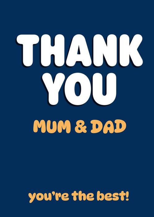 Thank You Mum And Dad Card