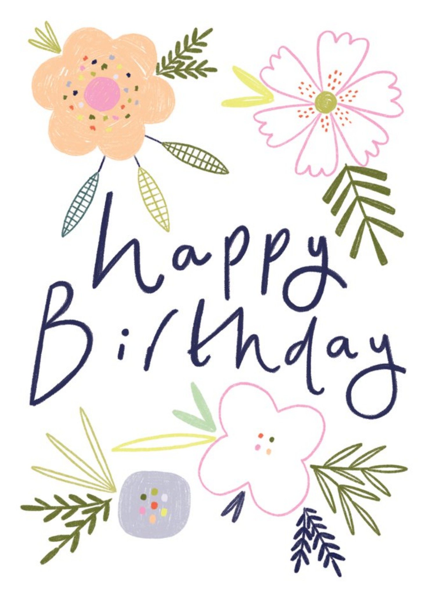 Chloe Turner Floral Pattern Birthday Card Ecard