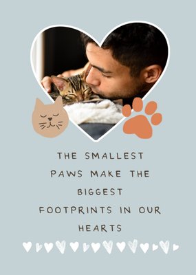 Paws and Pawprints Photo Upload Pet Sympathy Card