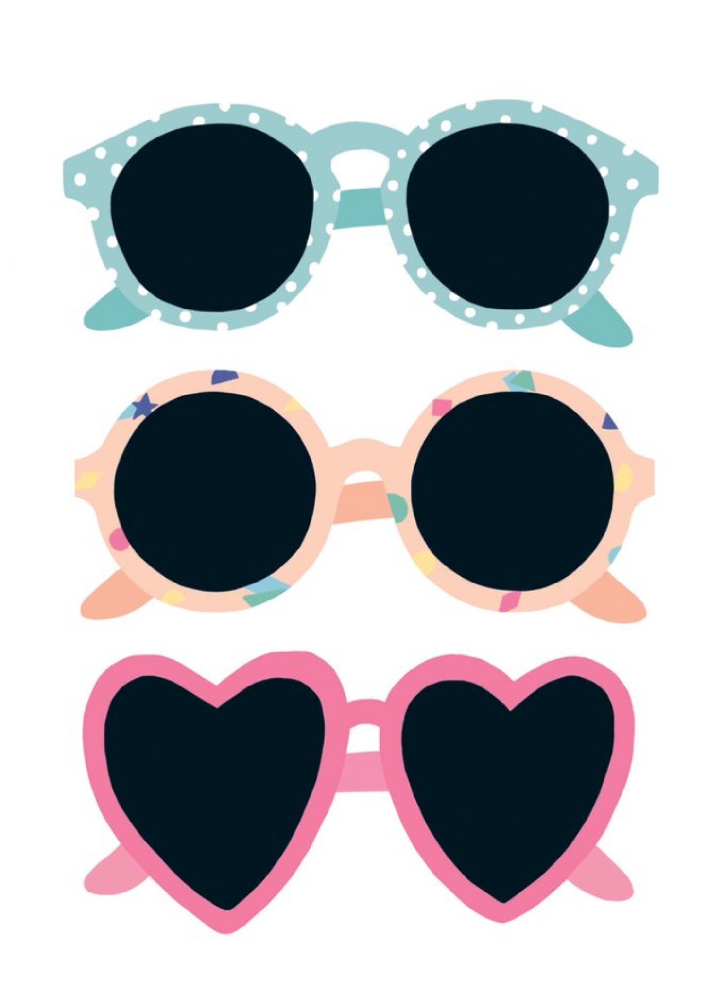 Sadler Jones Three Pairs Of Sunglasses Cute Card Ecard