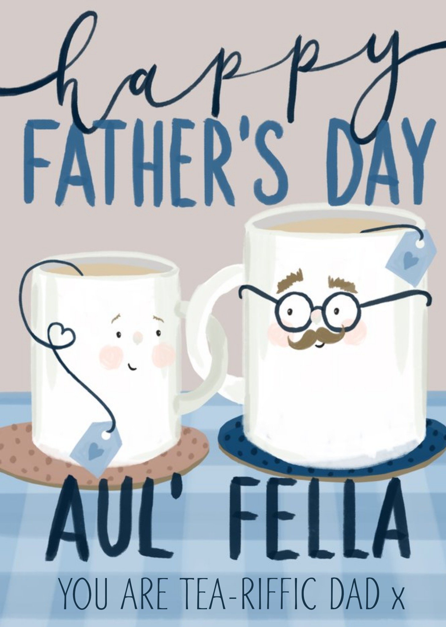 Okey Dokey Design Illustrated Happy Father's Day Aul' Fella Father's Day Card Ecard