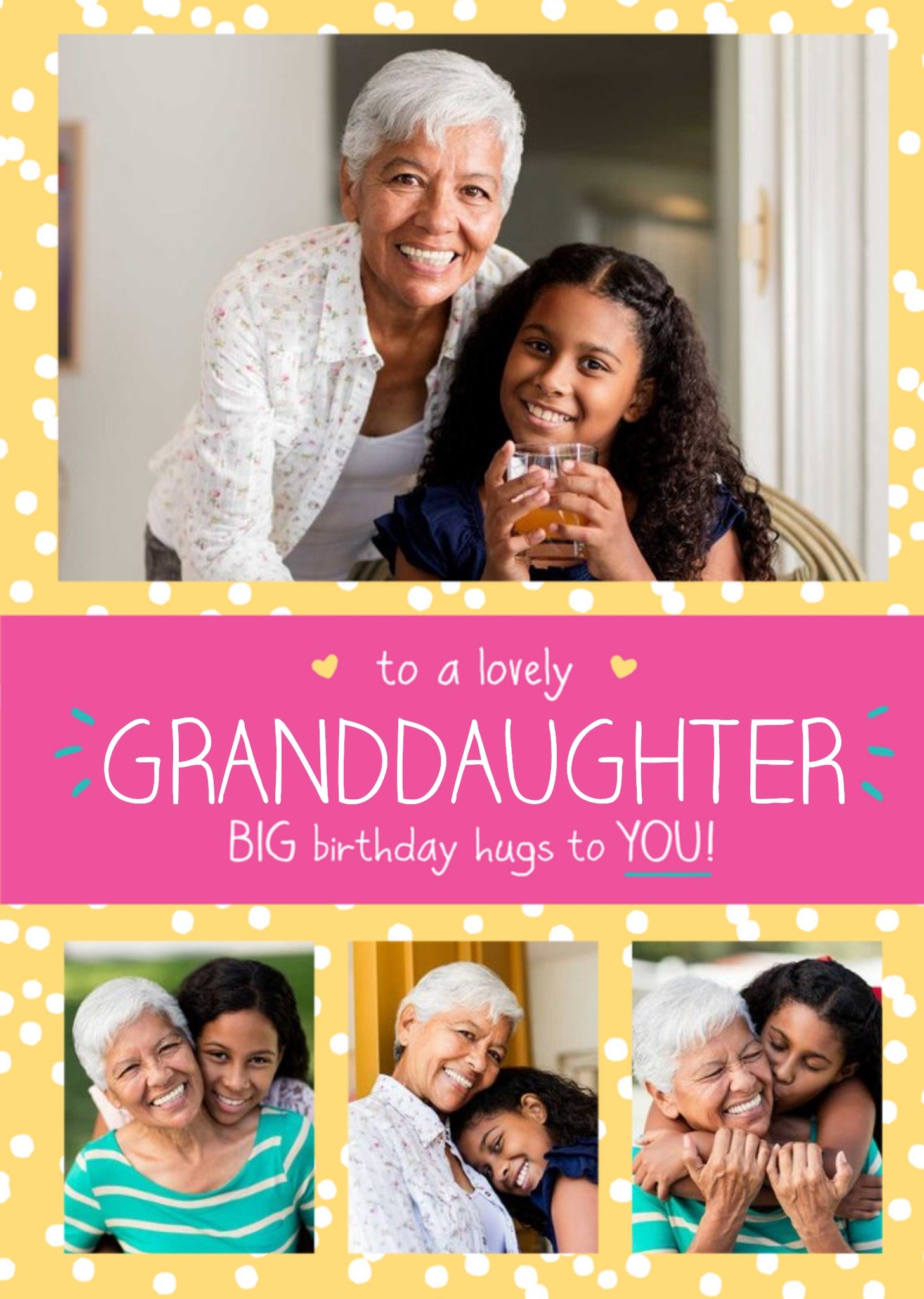 Happy Jackson Lovely Granddaughter 4 Photo Upload Birthday Card Ecard