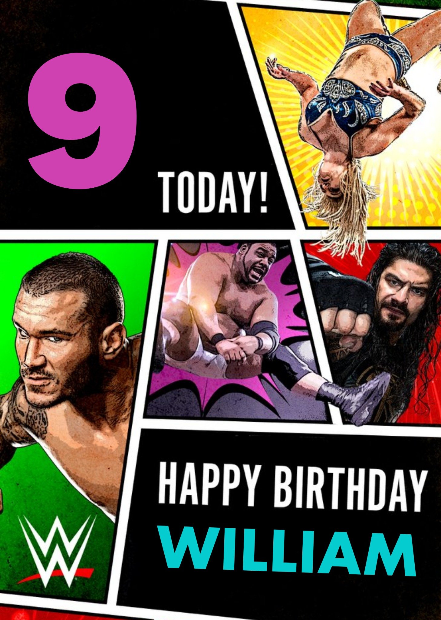 Wwe 9 Today Wrestlers Birthday Card, Large