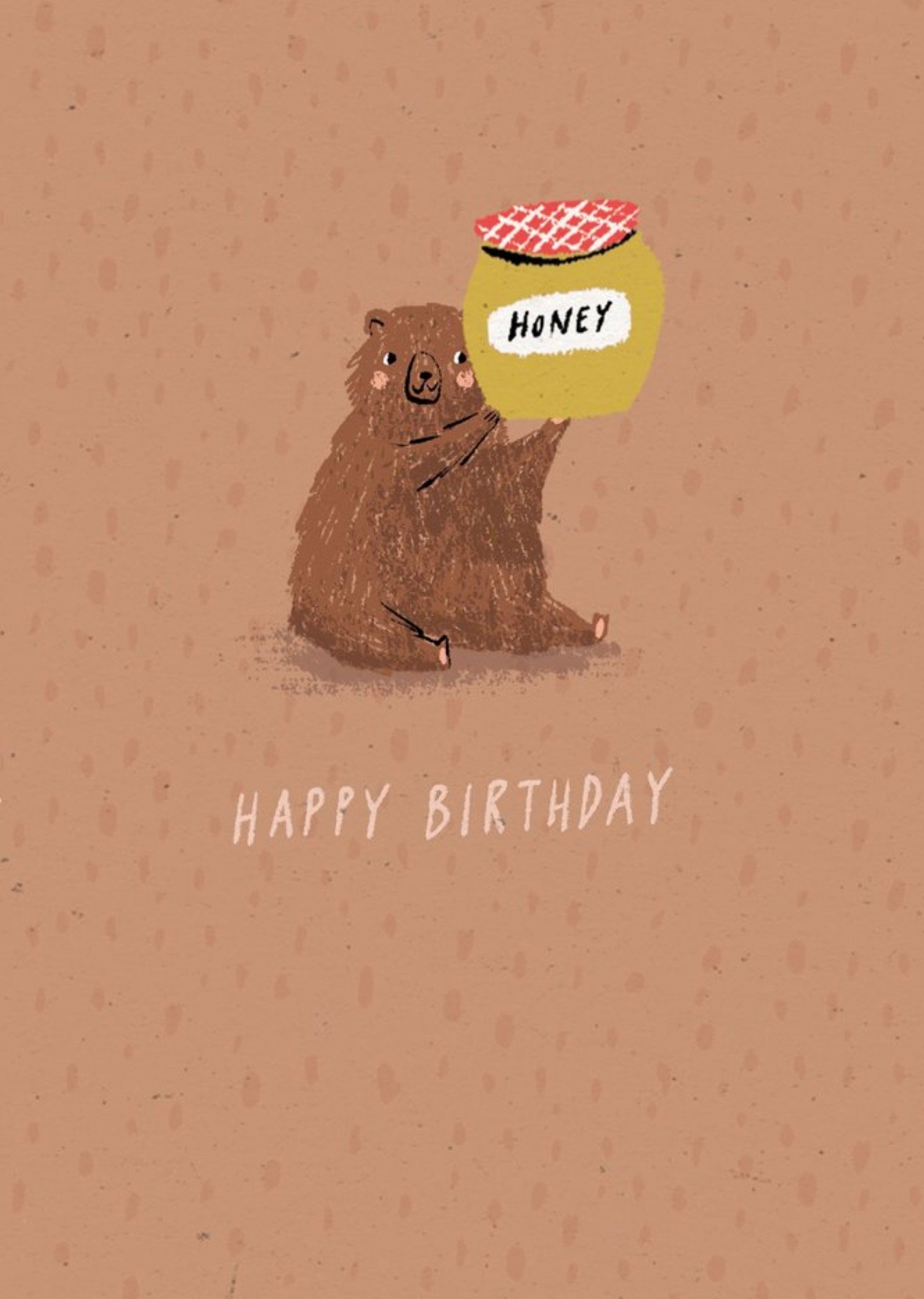 Modern Cute Bear And Honey Birthday Card Ecard