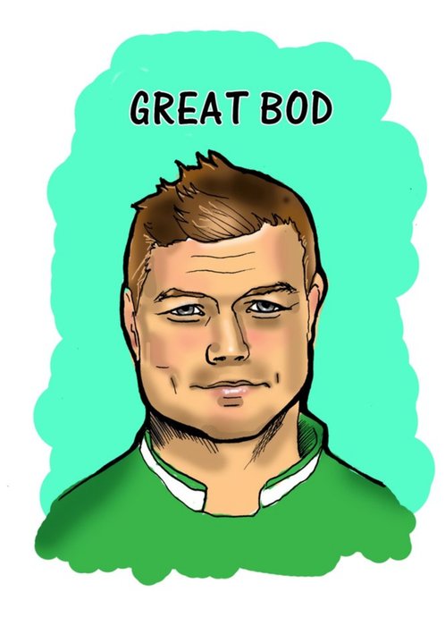 Illustrated Brian O'Driscoll Valentines Day Card