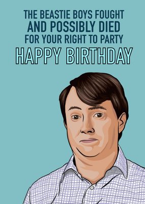 Citrus Bunn Funny Illustration Fight For Your Right To Party Birthday Card