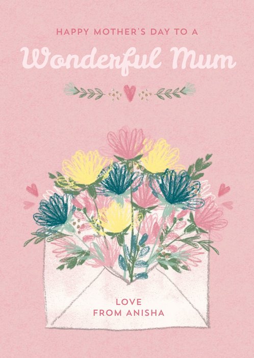 Happy Mother's Day To A Wonderful Mum Personalised Mother's Day Card