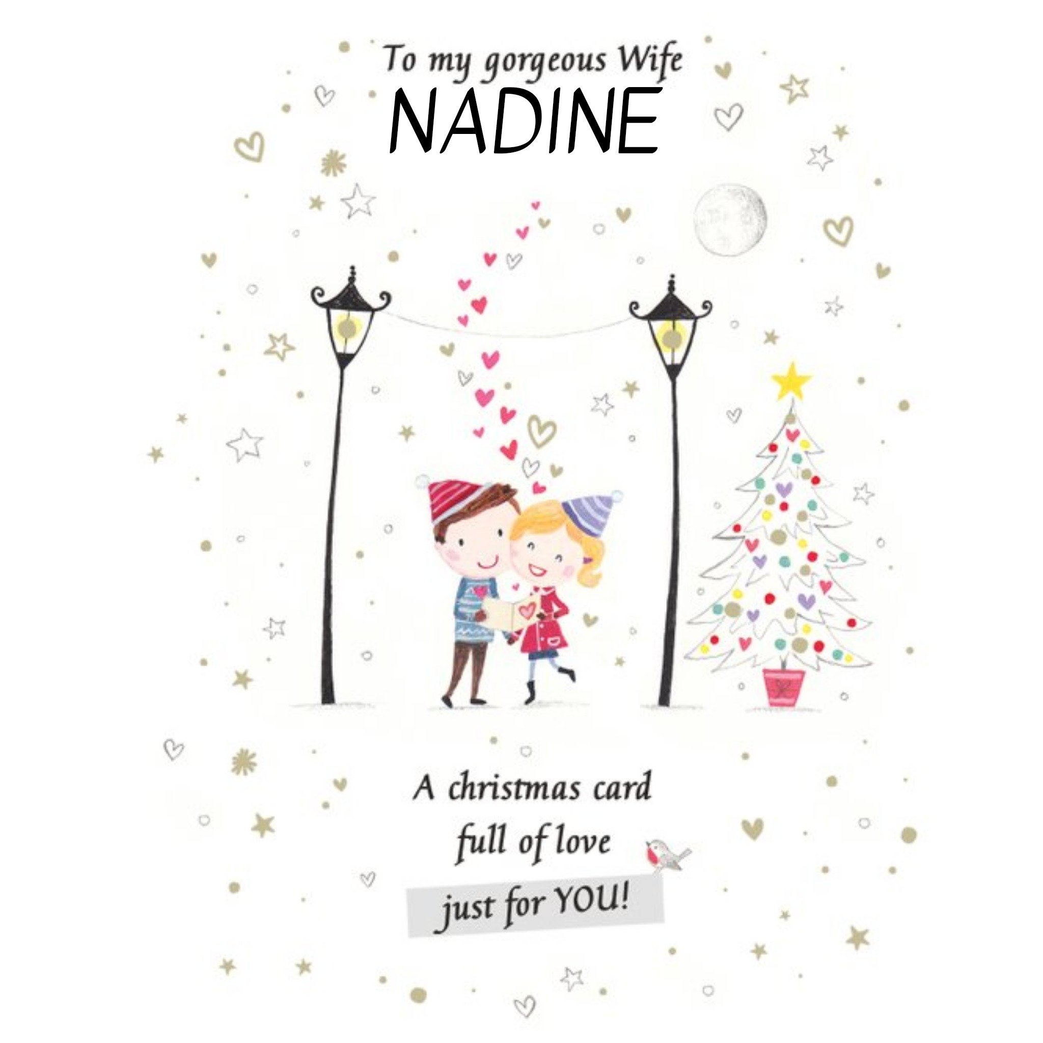 Moonpig Jolie Personalised Gorgeous Wife Card, Large