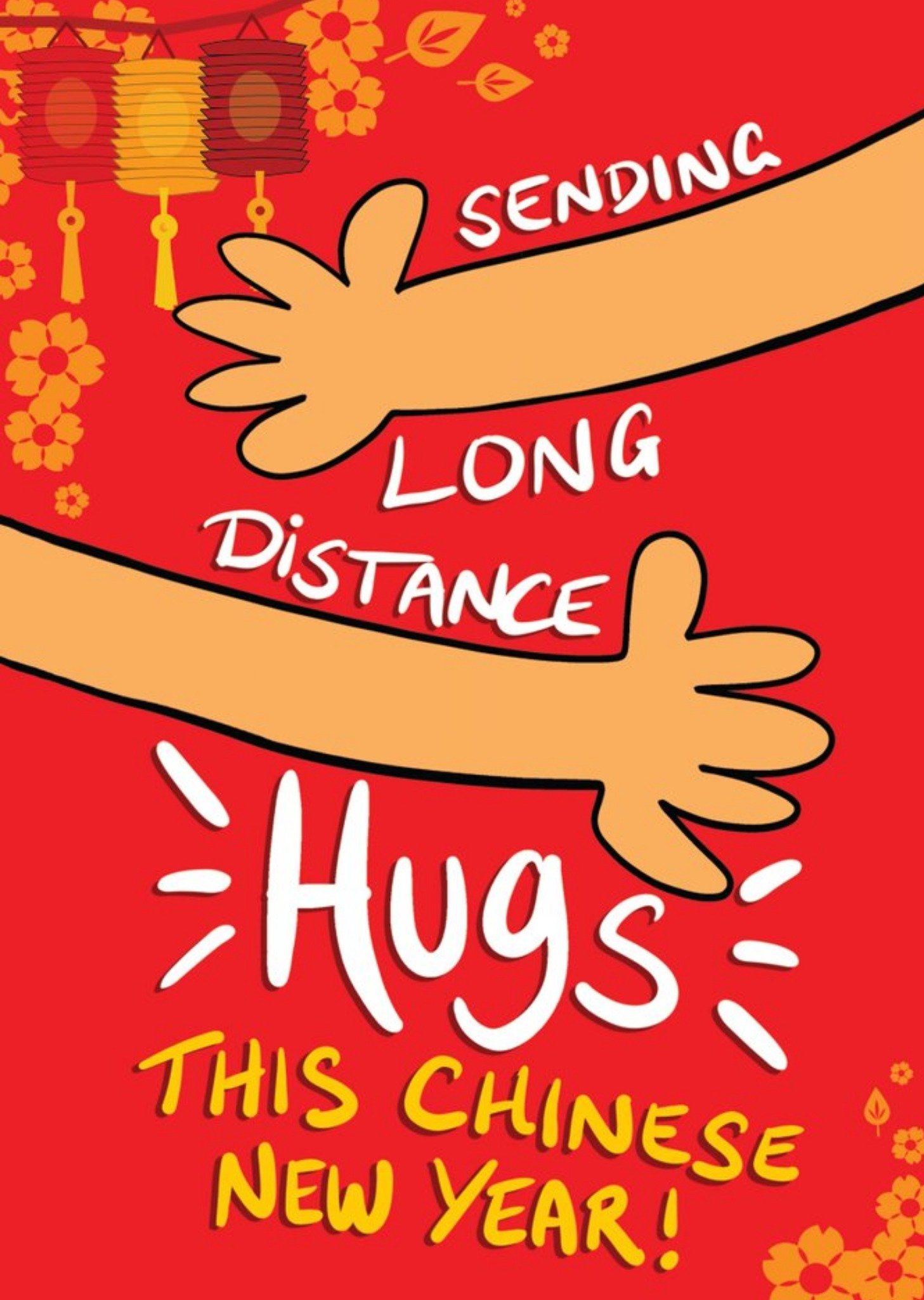 Moonpig Sending Long Distance Hugs This Chinese New Year Card, Large