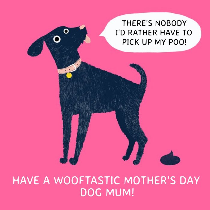 There's Nobody I'd Rather Pick Up My Poo Funny Mother' Day Card From The Dog