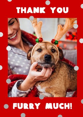Bold And Fun Polka Dots Background Photo Upload Greetings Christmas Card