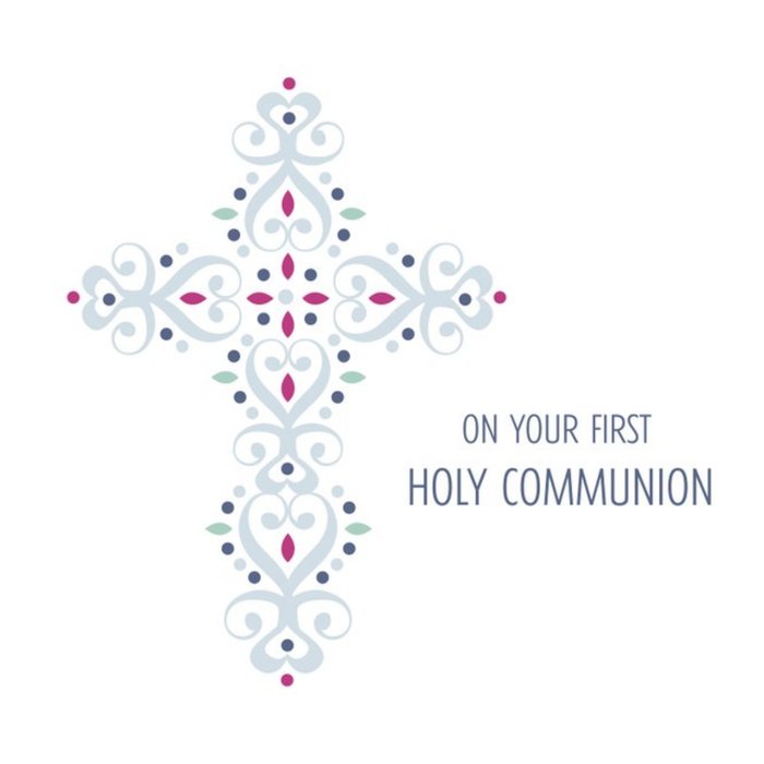 On Our First Holy Communion Cross Card
