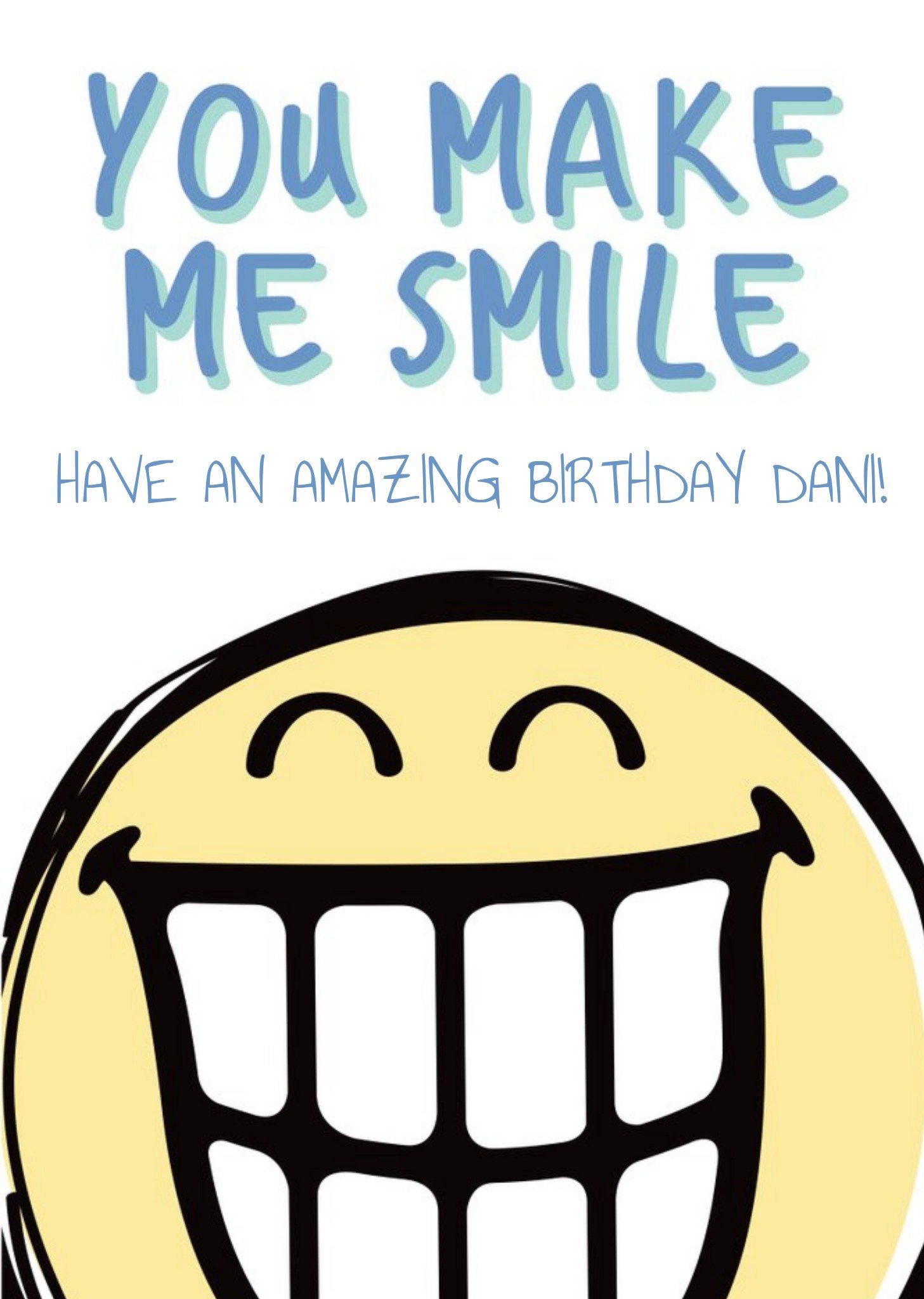 Moonpig Smiley World You Make Me Smile Birthday Card, Large