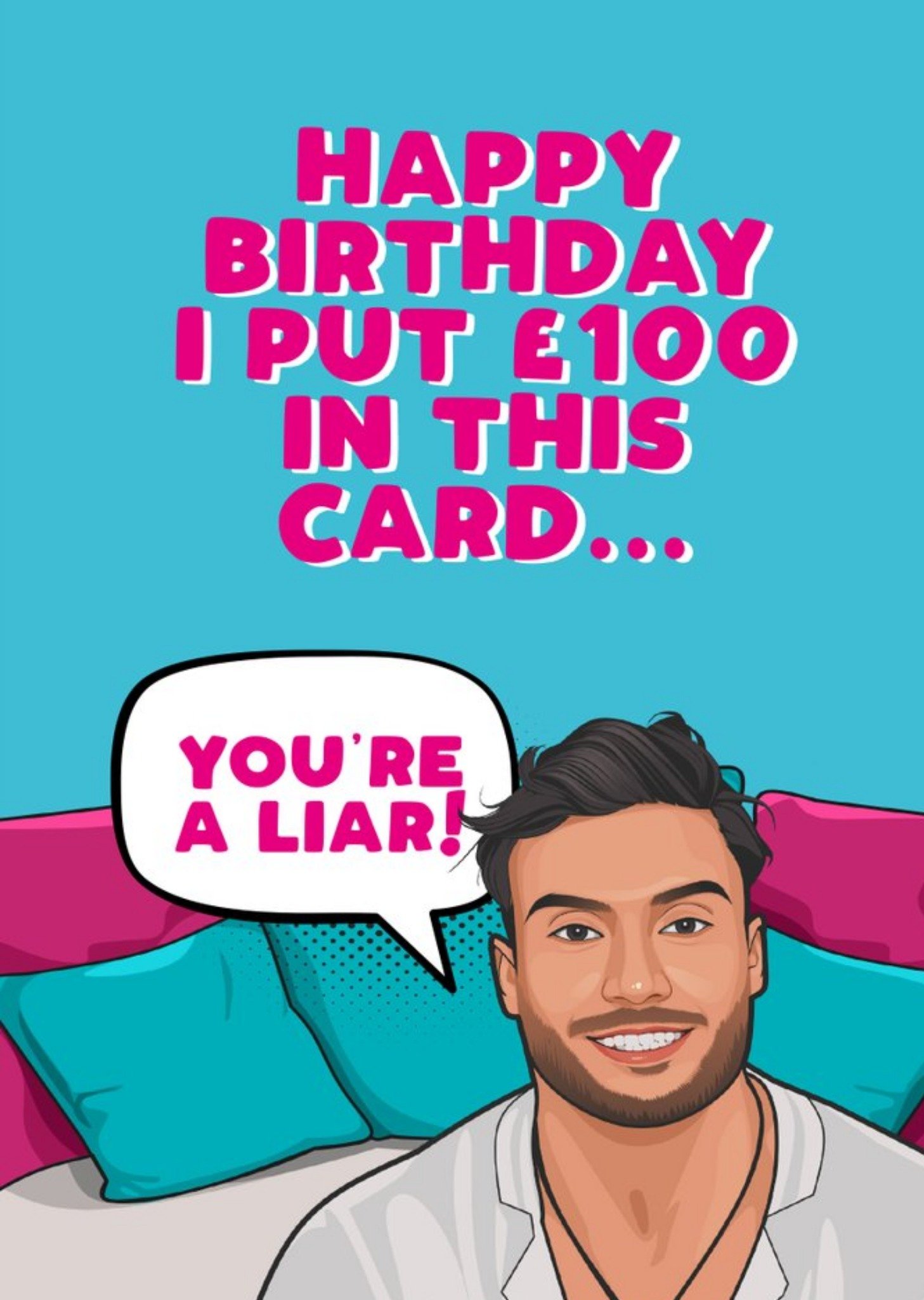 Filthy Sentiments You're A Liar Funny Birthday Card, Large