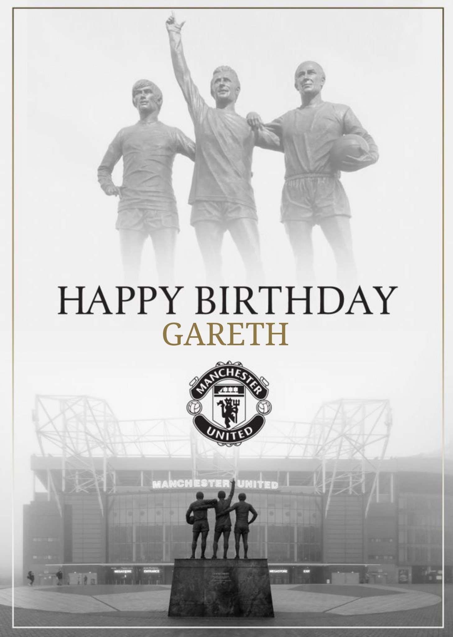 Manchester United Trinity Statue Birthday Card Ecard
