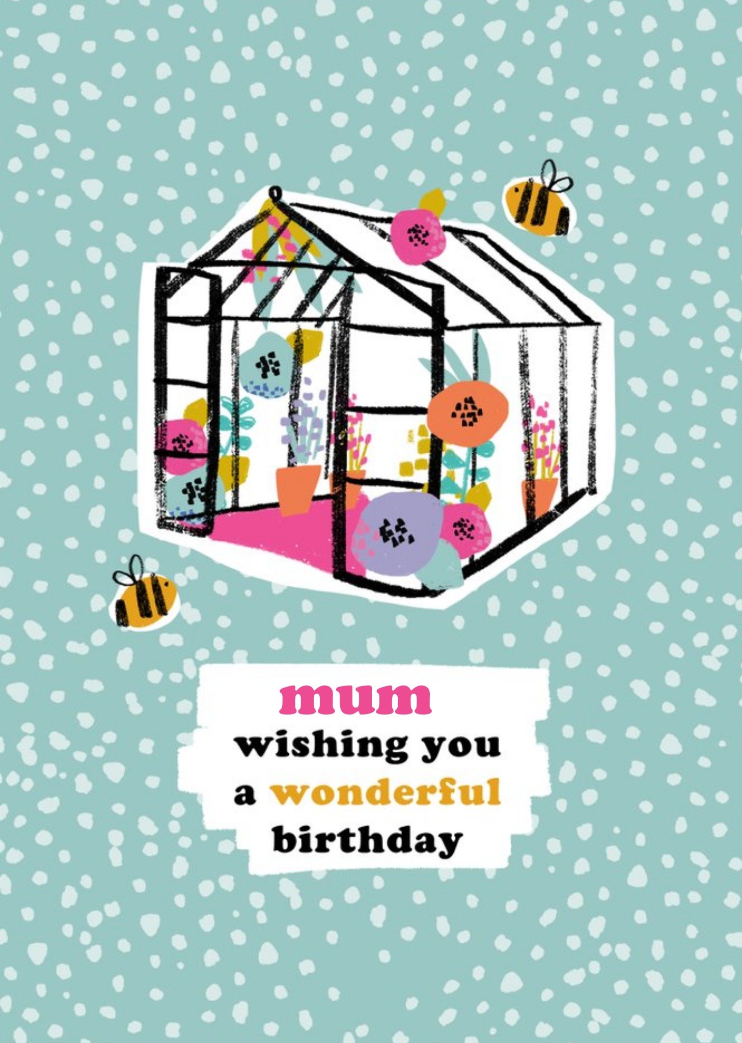 Moonpig So Groovy Wishing You A Wonderful Birthday Mum Gardening Bees Birthday Card, Large